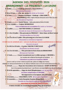 Agenda festivités 2026